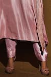 Shop Vara By Vibha N Priti Pink Habutai Silk Round Asymmetric Tunic And Pant Set Online at Aza Fashions Shop_Vara By Vibha N Priti_Pink Habutai Silk Round Asymmetric Tunic And Pant Set _Online_at_Aza_Fashions