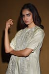 Vara by Vibha n Priti_Green Silk Jumpsuit With Jacket_at_Aza_Fashions