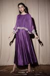Buy_Vara By Vibha N Priti_Purple Silk, Georgette Jumpsuit _Online_at_Aza_Fashions