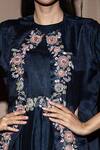 Shop_Vara by Vibha n Priti_Blue Silk Jumpsuit And Organza Jacket Set_Online_at_Aza_Fashions