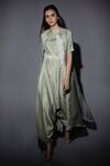 Buy_Vara By Vibha N Priti_Green Silk, Organza Jumpsuit And Jacket Set _Online_at_Aza_Fashions