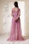 Shop Vivek Patel Purple Tulle Round Pleated Gown at Aza Fashions Shop_Vivek Patel_Purple Tulle Round Pleated Gown _at_Aza_Fashions
