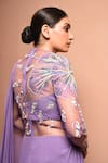 Shop_Vivek Patel_Purple Georgette Round Embellished Saree Gown _Online_at_Aza_Fashions