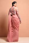 Shop_Vivek Patel_Pink Crepe Round Embellished Saree Gown _at_Aza_Fashions