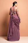 Shop_Vivek Patel_Purple Crepe Round Embellished Saree Gown _at_Aza_Fashions