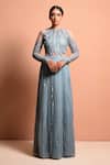 Buy Vivek Patel Blue Tulle, Silk Organza Round Embellished Gown at Aza Fashions Buy_Vivek Patel_Blue Tulle, Silk Organza Round Embellished Gown _at_Aza_Fashions