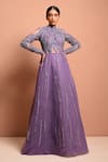 Buy_Vivek Patel_Purple Tulle Round Embellished Gown _at_Aza_Fashions