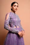 Shop_Vivek Patel_Purple Tulle Round Embellished Gown _Online_at_Aza_Fashions