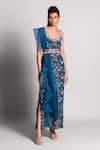 Buy_Rishi and Vibhuti_Blue Printed Kurta With Dupatta _at_Aza_Fashions