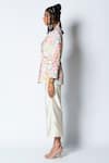 Buy_Rishi and Vibhuti_Ivory Crepe And Dupion Print & Embellishment Floral Misty Blazer & Pant Set _Online_at_Aza_Fashions