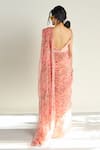 Shop_Rishi and Vibhuti_Peach Organza Floral Print Saree _at_Aza_Fashions