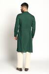 Shop_Rishi and Vibhuti_Green Linen Kurta_at_Aza_Fashions