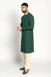 Rishi and Vibhuti_Green Linen Kurta_Online_at_Aza_Fashions