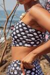 Rishi and Vibhuti_Black Lycra Polka Dot Print Bikini Set_Online_at_Aza_Fashions
