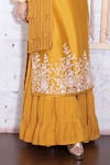 Shop_Vasavi Shah_Yellow Bamberg Silk Embroidered Aari Work Round Kurta Sharara Set  _Online_at_Aza_Fashions