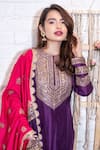 Vasavi Shah_Purple Bamberg Silk Dori Embroidered Anarkali Set_Online_at_Aza_Fashions