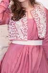 Buy_Vasavi Shah_Pink Russian Silk Embroidered Pearl Pre Draped Anarkali Jacket Set  _Online_at_Aza_Fashions