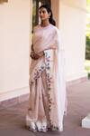 Vaayu_White Cotton Chanderi Saree_Online_at_Aza_Fashions