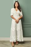 Buy_Shivani Awasty_White Net V Neck Embroidered A-line Gown For Women_at_Aza_Fashions