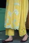 Buy_Vaayu_Yellow Cotton Chanderi Round Embroidered Kurta Set _Online_at_Aza_Fashions