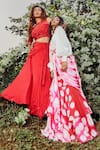 Babita Malkani_White Organza Round Draped Lehenga Saree With Blouse_at_Aza_Fashions