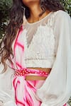 Buy_Babita Malkani_White Organza Round Draped Lehenga Saree With Blouse_Online_at_Aza_Fashions