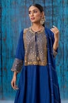 Buy_Label Niti Bothra_Blue Silk Zari Jaal Round Embroidered Yoke Kurta And Palazzo Set _Online_at_Aza_Fashions