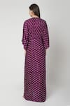 Shop_Ruchira Nangalia_Purple Modal Satin V Neck Cowl Draped Maxi Dress  _at_Aza_Fashions