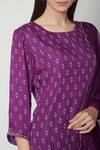 Buy_Ruchira Nangalia_Purple Kurta Modal Satin Dupatta Organza Round Handblock Print Palazzo Set_Online_at_Aza_Fashions