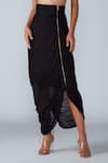 Saaksha & Kinni_Black Cotton Silk Plain Micro Pleated Skirt_Online_at_Aza_Fashions