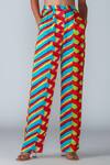Saaksha & Kinni_Multi Color Satin Leheriya Print Trouser_Online_at_Aza_Fashions