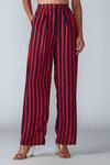 Saaksha & Kinni Blue Satin Striped Print Trouser Online at Aza Fashions Saaksha & Kinni_Blue Satin Striped Print Trouser_Online_at_Aza_Fashions