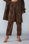 Buy Saaksha & Kinni Brown Satin Abstract Grid Print Trouser Online at Aza Fashions Buy_Saaksha & Kinni_Brown Satin Abstract Grid Print Trouser_Online_at_Aza_Fashions