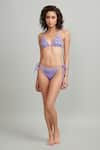 Dash and Dot_Purple 78% Recycled Polyester Embroidered Beads And Sequins V Bikini  _Online_at_Aza_Fashions