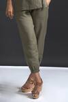 Dash And Dot_Green Linen Top And Joggers Set_at_Aza_Fashions
