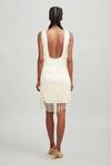 Shop_Dash and Dot_White 100% Viscose Embellished Fringe Round Layered Dress _at_Aza_Fashions