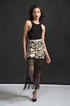 Shop_Dash And Dot_Black Fringe Hem Skirt_at_Aza_Fashions