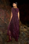 Shop Dash And Dot Purple 38% Polyester, 62% Lurex Plain Asymmetric One Shoulder Draped Dress at Aza Fashions Shop_Dash And Dot_Purple 38% Polyester, 62% Lurex Plain Asymmetric One Shoulder Draped Dress _at_Aza_Fashions