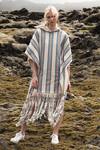 Shop_Dash And Dot_Multi Color 100% Cotton Stripe Shawl Collar Print Poncho_at_Aza_Fashions