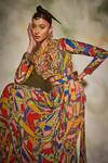 Buy_DiyaRajvvir_Multi Color Cotton Silk Printed Geometric Round Gharara Saree Set _Online_at_Aza_Fashions