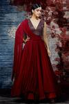 Buy_Shantnu Nikhil_Georgette Embroidered Draped Gown_at_Aza_Fashions