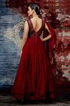 Shop_Shantnu Nikhil_Georgette Embroidered Draped Gown_at_Aza_Fashions