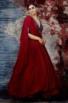 Shantnu Nikhil_Georgette Embroidered Draped Gown_Online_at_Aza_Fashions