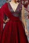 Shantnu Nikhil_Georgette Embroidered Draped Gown_at_Aza_Fashions