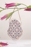 Buy_The Leather Garden_Pink Embroidery Water Lily Embellished Potli Bag With Sling _at_Aza_Fashions