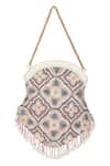 Buy_The Leather Garden_Pink Embroidery Water Lily Embellished Potli Bag With Sling _Online_at_Aza_Fashions