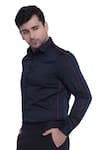 Buy_Abkasa_Blue Cotton Slim-fit Shirt _Online_at_Aza_Fashions