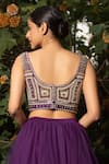 SAKSHAM & NEHARICKA_Purple Chanderi Embroidery Sequin Sweetheart Neck Blouse _at_Aza_Fashions