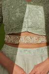 Buy_House of D'oro_Floral Embellished Waist Belt_at_Aza_Fashions