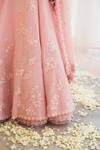 Shop_Madzin_Pink 20% Lycra, Blouse 80% , Skirt And Dupatta  Bridal Lehenga Set _Online_at_Aza_Fashions
